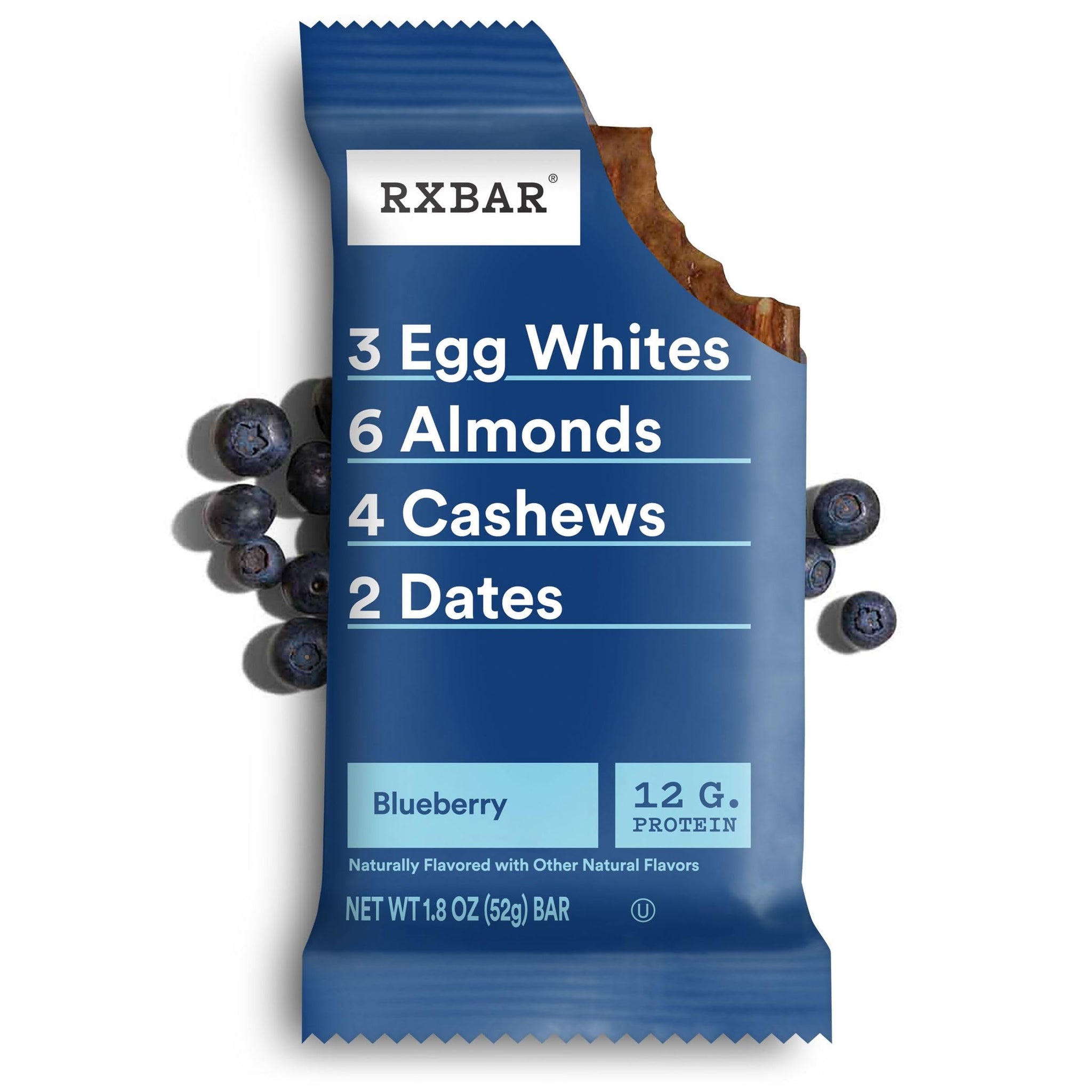 RXBAR Protein Bars, Protein Snack, Snack Bars, Blueberry, 18.3oz Box (10 Count)