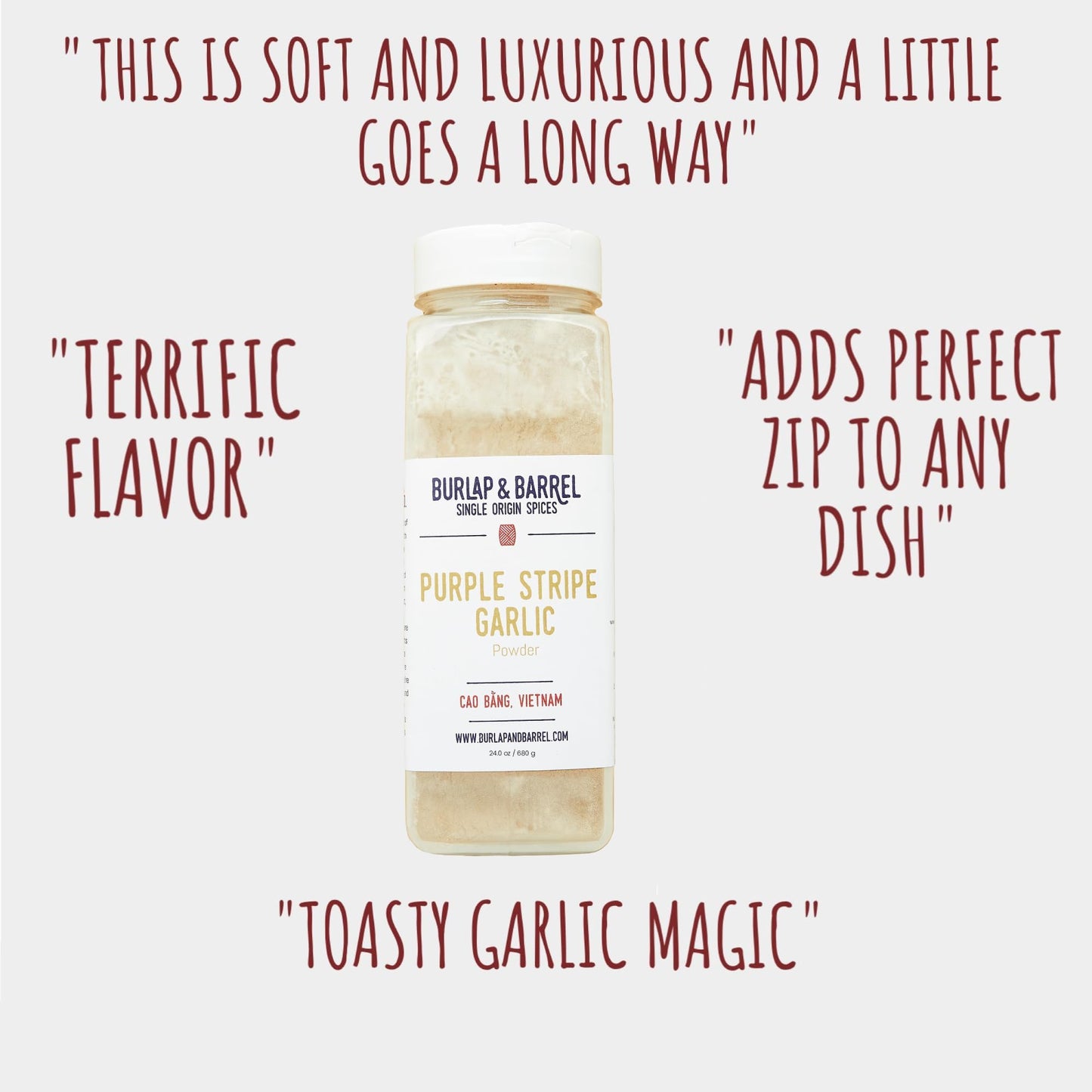 Burlap & Barrel Purple Stripe Garlic - Alternative to Fresh Granulated Garlic - Savory Sweet Flavor for Tomato Sauces Fried Chicken - As seen on Shark