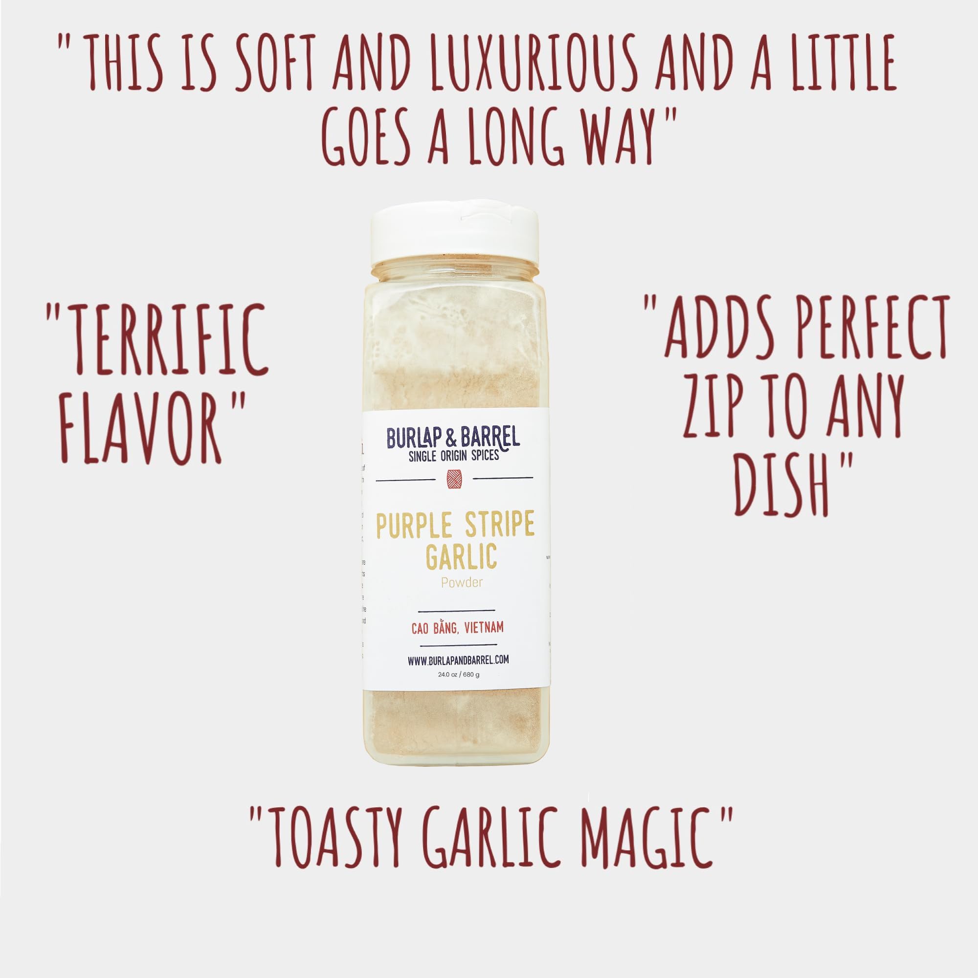 Burlap & Barrel Purple Stripe Garlic - Alternative to Fresh Granulated Garlic - Savory Sweet Flavor for Tomato Sauces Fried Chicken - As seen on Shark