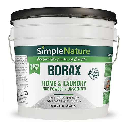 SimpleNature All Natural Borax Powder - 8 lbs - Multipurpose Cleaner, Laundry Detergent Booster & Deodorizer