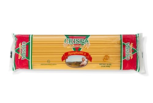 Crispa Premium Quality Spaghetti Pasta #02 1lb (16oz) | Classic Durum Wheat Spaghetti Noodles | Authentic Italian Style Dry Pasta for Cooking & Pantry