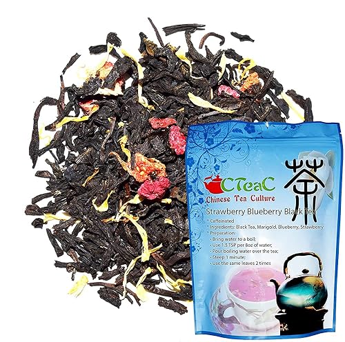 Strawberry Blueberry Black Tea, Caffeinated, Loose Leaf Tea - 4oz