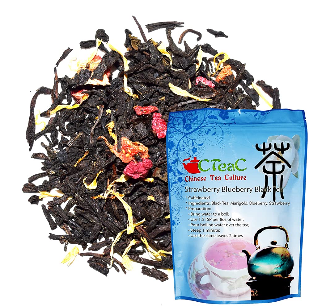 Strawberry Blueberry Black Tea, Caffeinated, Loose Leaf Tea - 4oz