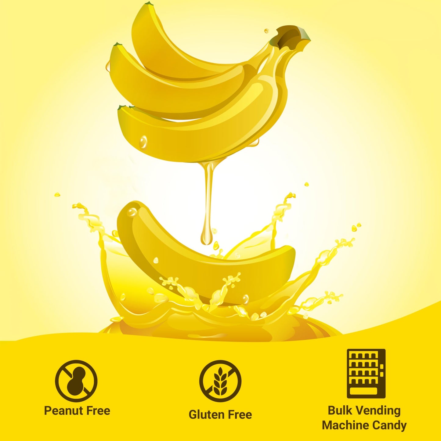 Bananarama Banana Candy - 1 LB Bulk Banana Flavored Hard Candy - Yellow Banana Candies - Candy Bananas for Gumball Machine Refills, Buffets, Party