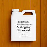 Mahogany Teakwood Plant-Based Floor Cleaner Mop Soap - 32 oz | Streak-Free, Highly Scented, Concentrated Mop Solution for Tile, Vinyl, Hardwood