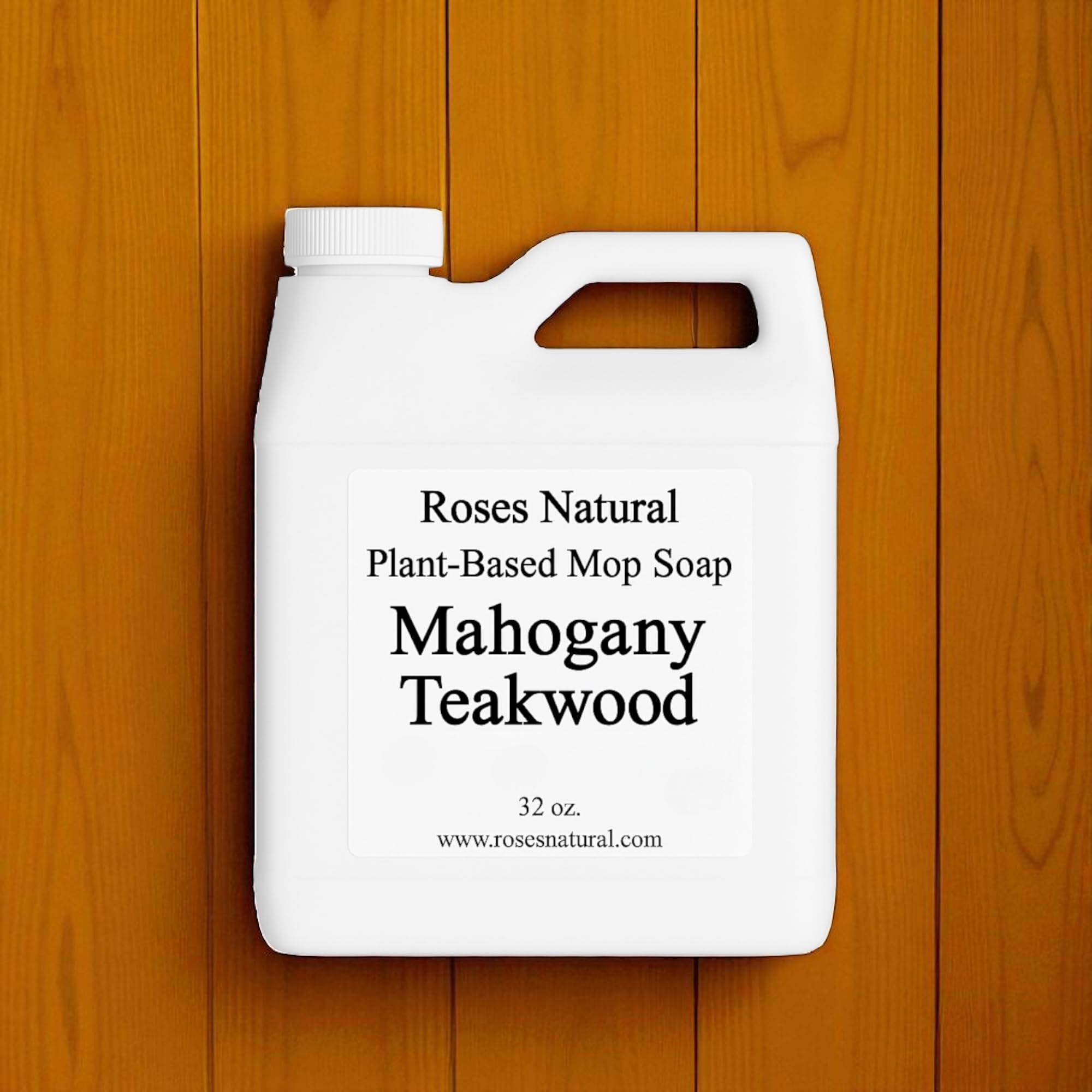Mahogany Teakwood Plant-Based Floor Cleaner Mop Soap - 32 oz | Streak-Free, Highly Scented, Concentrated Mop Solution for Tile, Vinyl, Hardwood