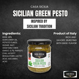CASA SICILIA Sicilian Green Pesto 180 gr, Product of Sicily, Italy (Pack of 1)