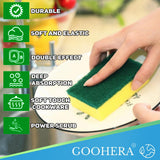 Heavy Duty Scrub Sponge for Cookware, Dual-Sided Cleaning Pot Scrubber, Odorless, Long-Lasting, Kitchen and Dishwashing Essential, Large & Thick 4 x