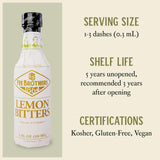 Fee Brothers Lemon Cocktail Bitters - Aromatic Cocktail Mixer & Concentrated Flavoring, Gluten Free, Vegan-Friendly, 5 fl oz