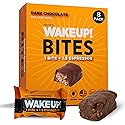 WAKEUP! Caffeinated Rice Crisp Energy Bites, Dark Chocolate, 8 Pack | 175mg Caffeine Per Bar = 1.5 Espressos | Vegan, Gluten-Free, Kosher | Coffee