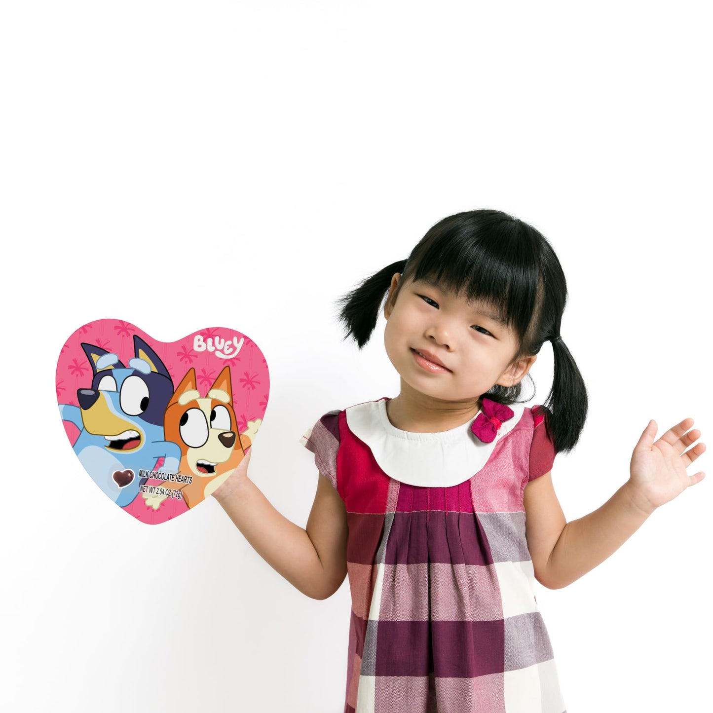 Bluey Valentines Heart Tin, Individually Wrapped Milk Chocolate Hearts with Reusable Container, 2.12 Ounces