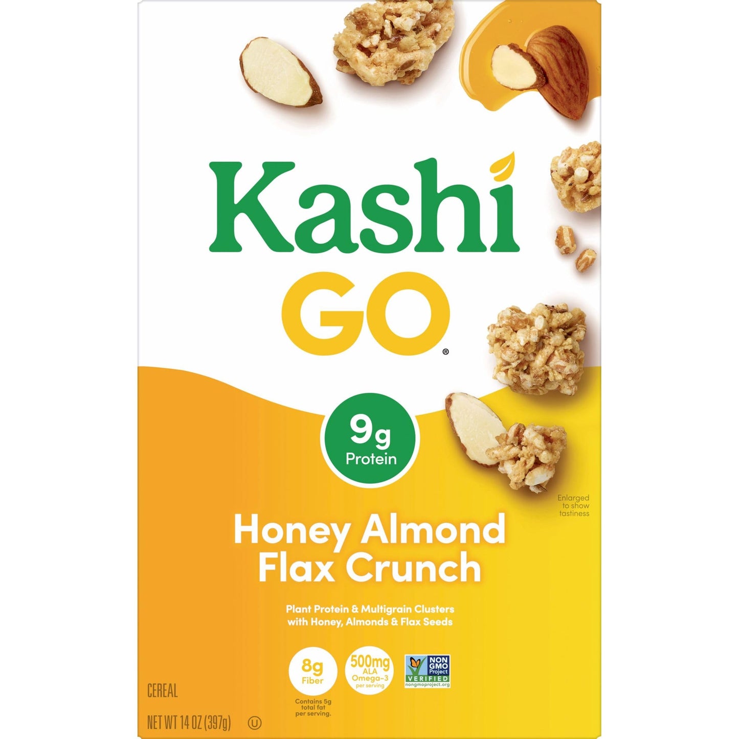 Kashi GO Breakfast Cereal, Fiber Cereal, Family Breakfast, Honey Almond Flax Crunch, 14oz Box (1 Box)