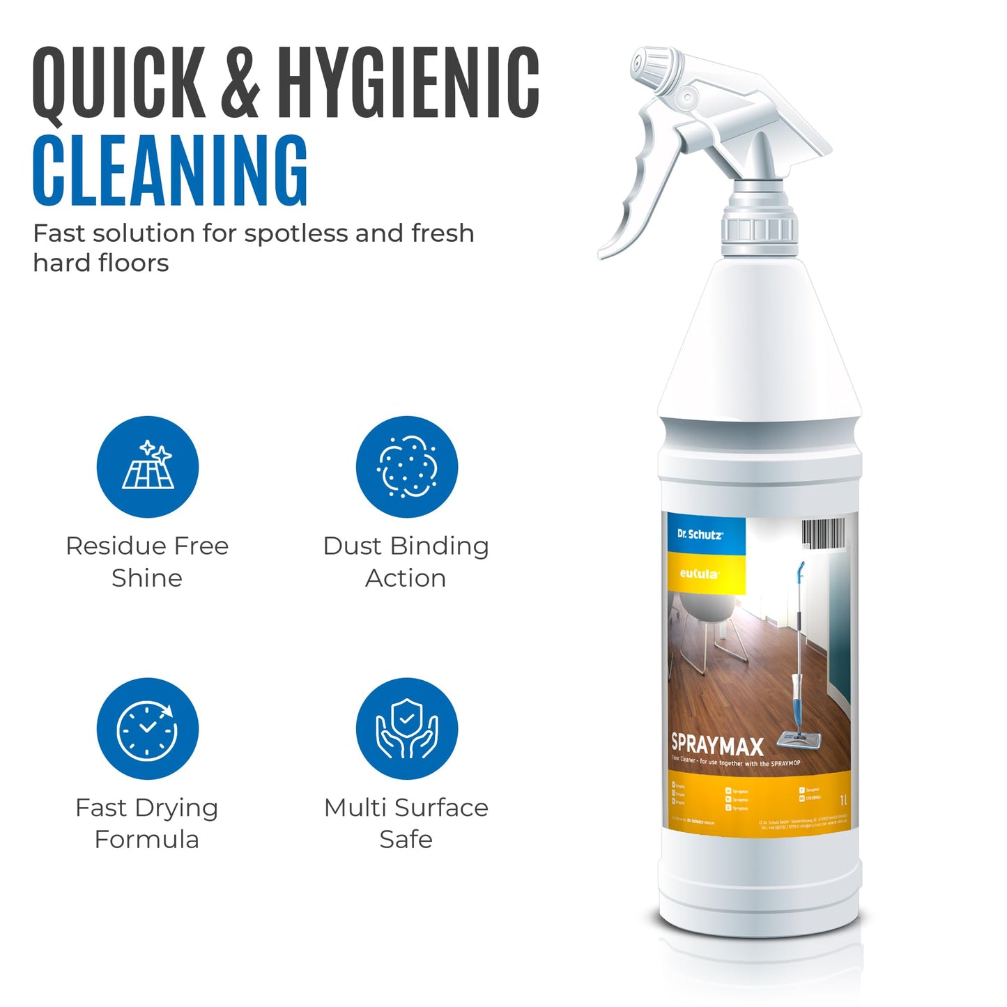 Dr Schutz SprayMax LVT/Resilient Cleaner, Parquet, Cork and Laminate 1 Litre