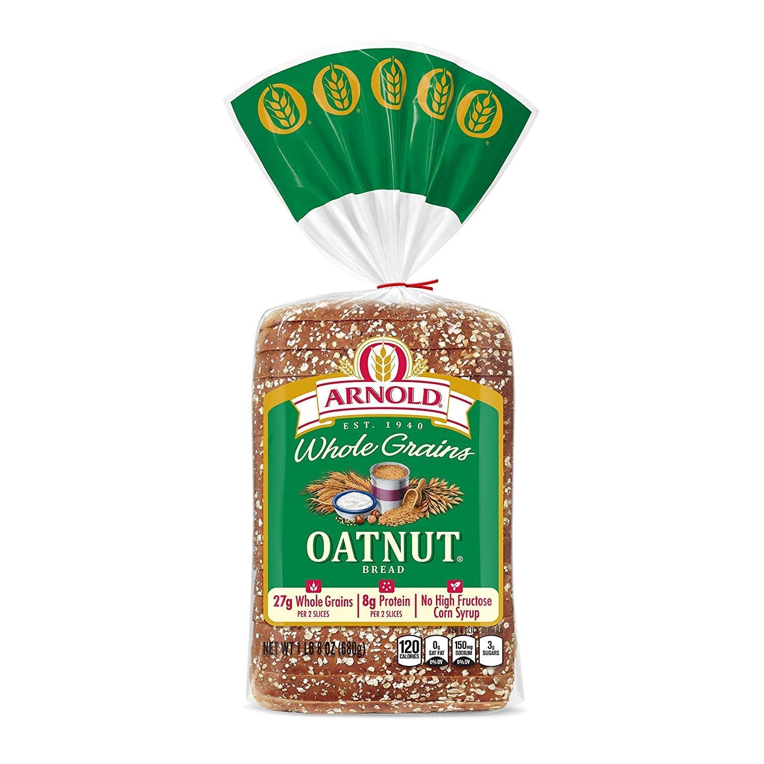 Arnold Whole Grains Oatnut Sliced Bread, 24 Oz - 2 Loaves