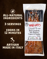Tiberino Italian One-Pot Meal - Black Spaghetti w/Squid Ink, Capers and Paprika