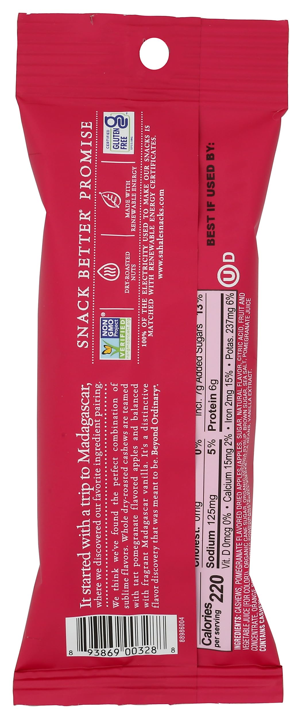 Sahale Snacks Pomegranate Vanilla Cashews Glazed Mix, 1.5 Ounces