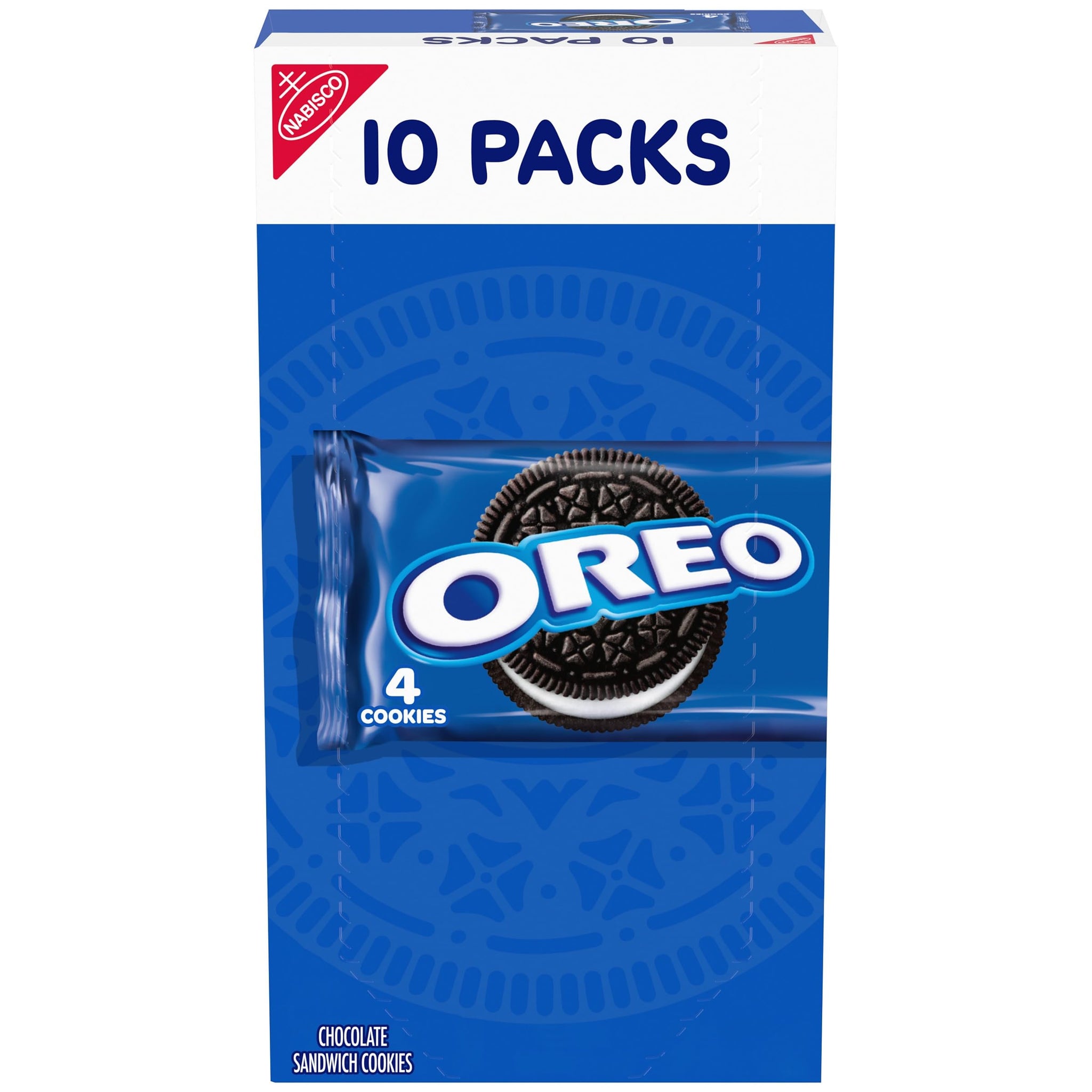 Oreo, Chocolate Sandwich Cookies, 10 Snack Packs (4 Cookies per Pack)