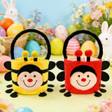 DearSun Exquisite Embroidery ! Personalized Plush Ladybird Basket Easter Egg Hunting Basket with Embroidery Name (Plush Ladybird Basket)
