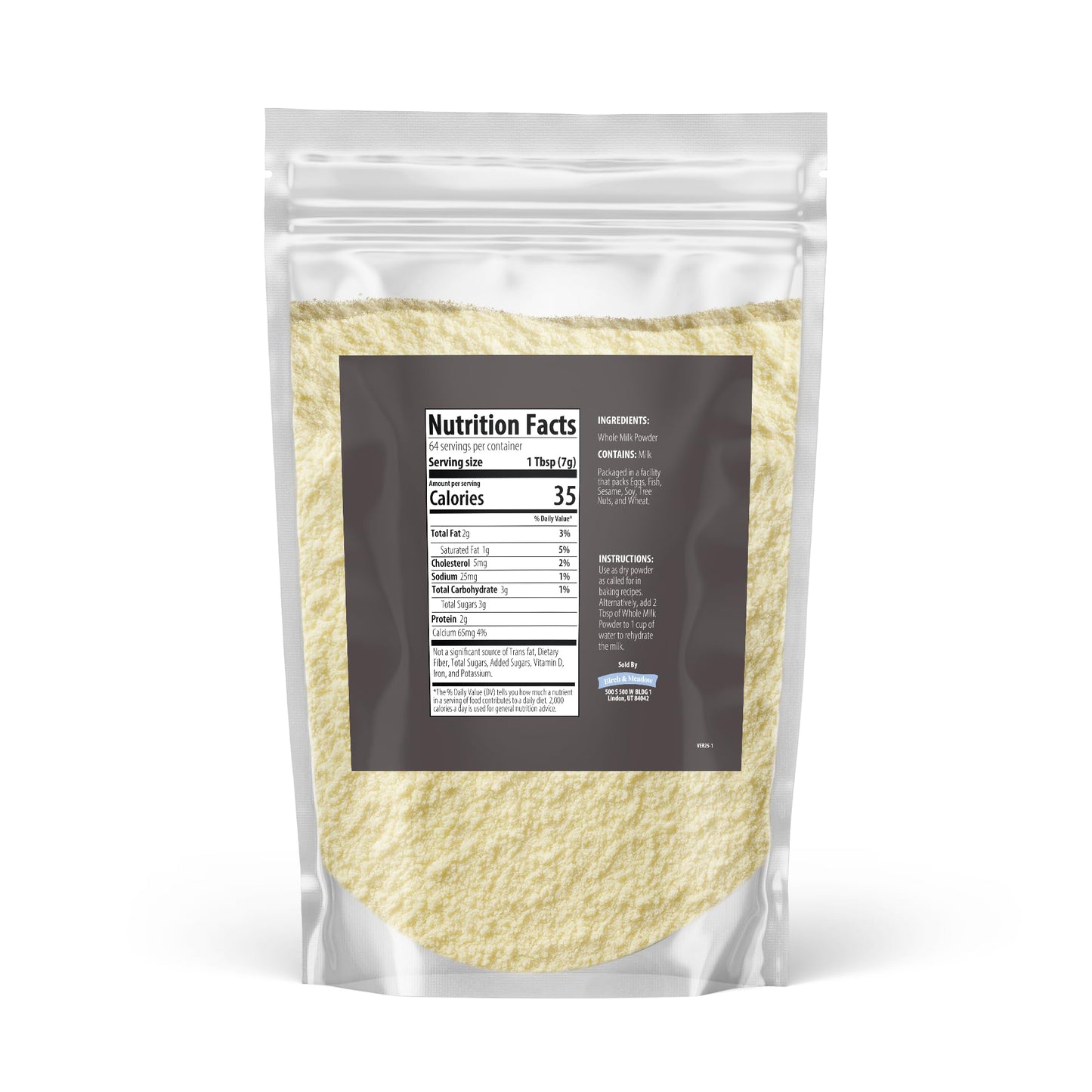 Birch & Meadow 1 lb of Whole Milk Powder, Light Sweet Taste (16 Ounce)