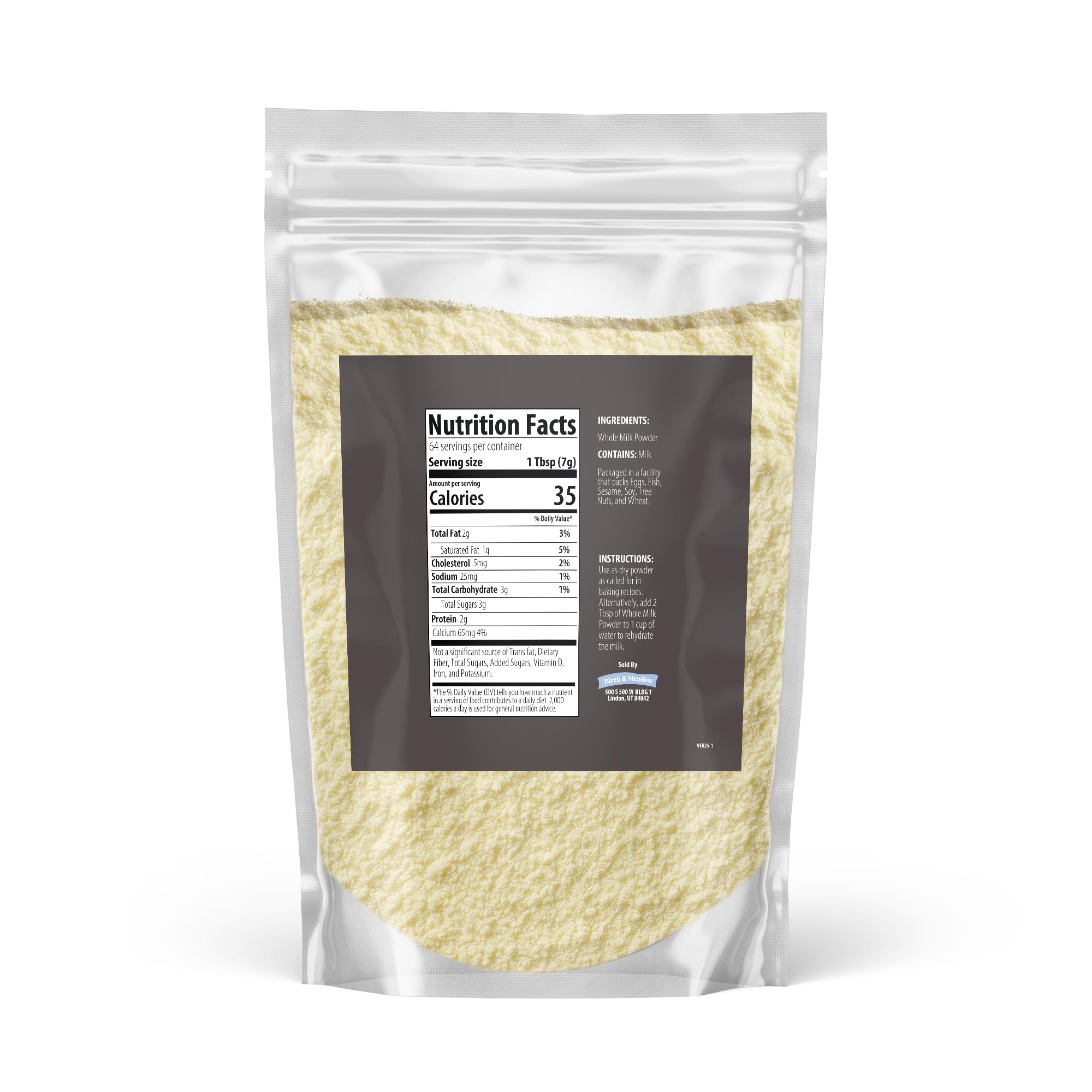 Birch & Meadow 1 lb of Whole Milk Powder, Light Sweet Taste (16 Ounce)