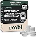 Roobi Detergent Tablets Compatible with Baby Brezza Bottle Washer Pro. Removes Milk Residue & Odor, Hypoallergenic Carbon Neutral Formula. 120 Count.
