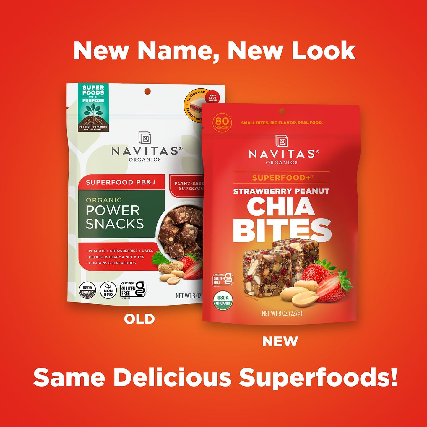 Navitas Organics Strawberry Peanut Chia Superfood+ BITES - Power Snacks - All Natural Plant Based - Clean Energy & Nutrition - USDA Organic, Non GMO