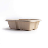 Zume Premium Compostable, Eco Friendly, Leak Proof, Disposable, 24 oz/750ml Medium Rectangular Container, Natural (Pack of 100)
