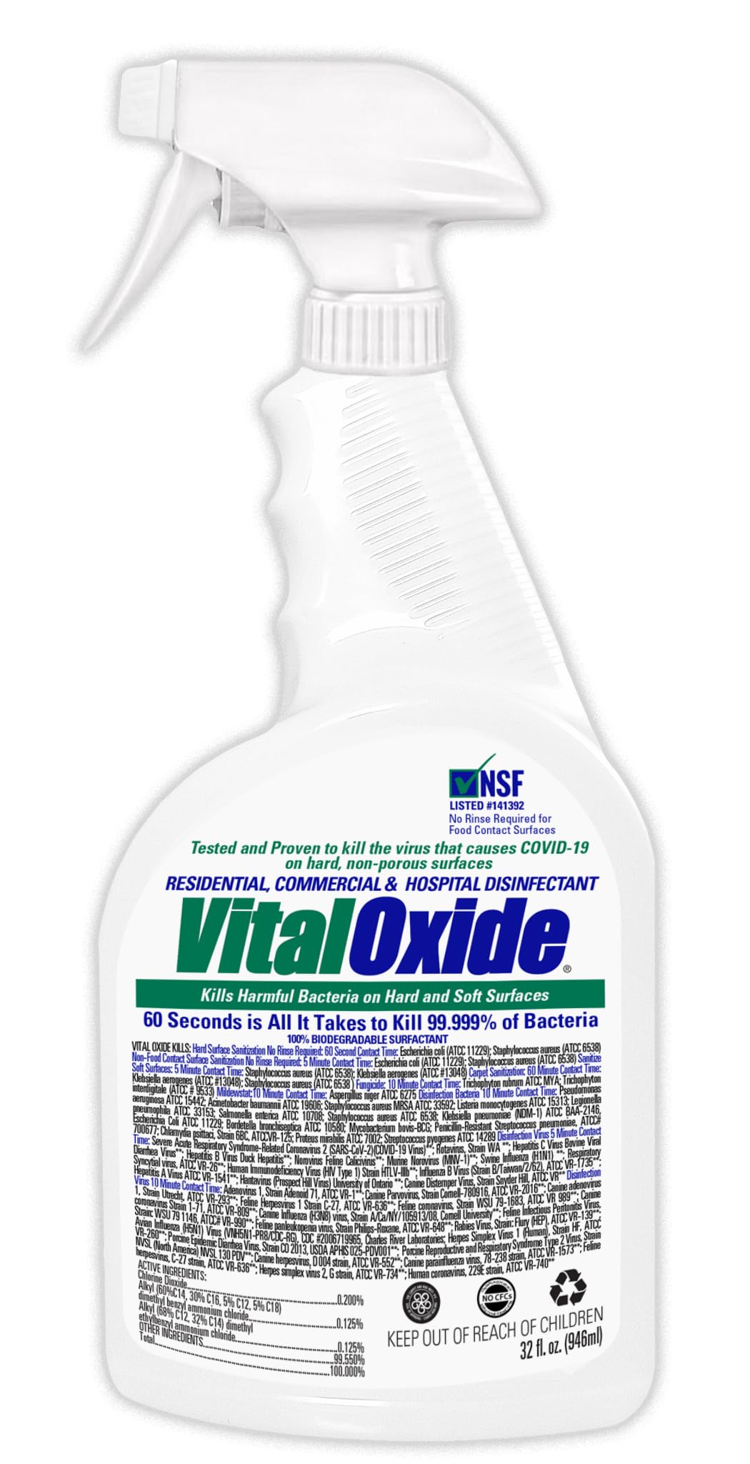 Vital Oxide| Eliminate Pet Urine Odor & Stains| Destroys Most Pet viruses in minutes |Carpet Stain Remover for Cats & Dog Pee, Carpet Cleaner Spray