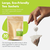 Big Heart Tea Co. Tea Bags - Chamomile Mint - Certified Organic, Calming Herbal Decaf Tea in Zero Plastic Sachets with Small Batch Ground Herbs