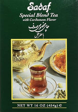 Sadaf Cardamom Tea Loose Leaf Box 16 oz - Special Blend Cardamom Ceylon Black Tea - Product harvested in Sri Lanka