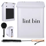 The Moda Collection Magnetic Laundry Lint Bin for Dryer | Wall-Mounted Small Trash Can for Laundry Room | Includes Magnetic Hook & Lint Brush |