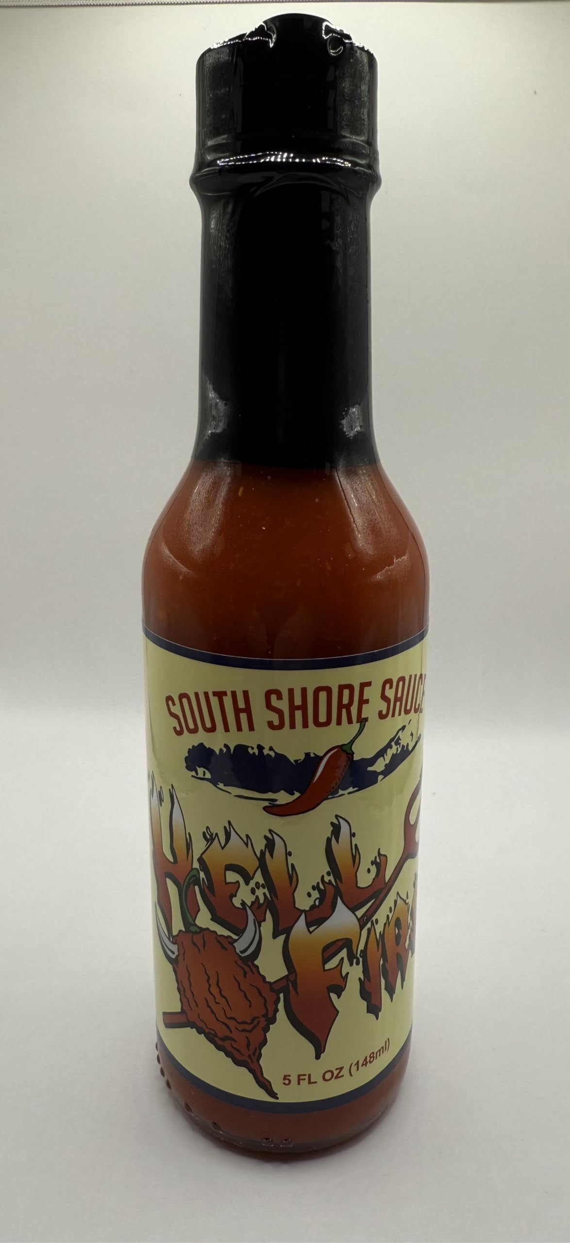 South Shore Sauce Carolina Reaper Hot Sauce, Super Hot, Fresh Garlic, 5 FL OZ Glass Bottle, Made in USA
