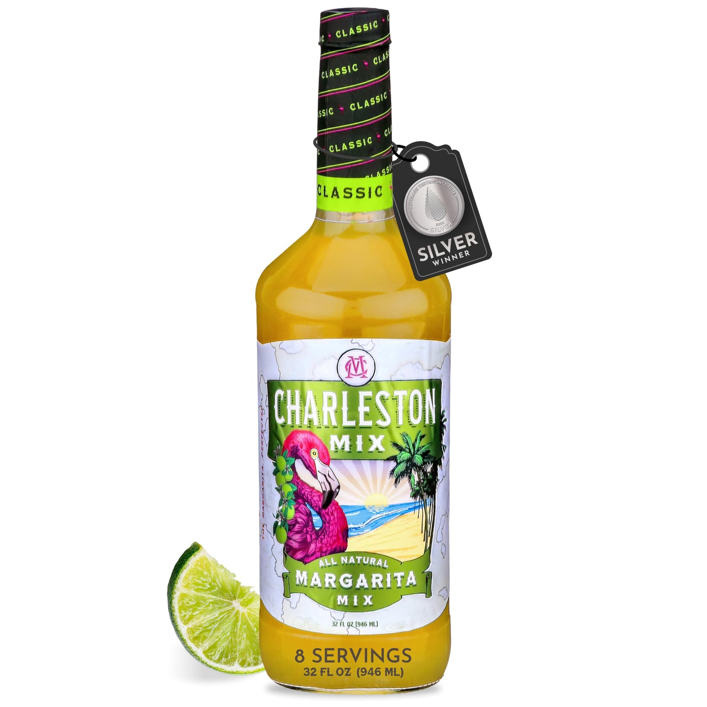 Charleston Mix - Premium All Natural Margarita Mix, Classic Lime, 32oz