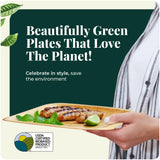 Disposable Palm Leaf Bamboo Tray and Oval Platter Disposable Charcuterie Boards Plates and Party Platters Trays Eco Compostable Wooden Food Platters