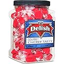Cherry Red Taffy Chews by It's Delish, 18 Oz Jumbo Container - Individually Wrapped Gourmet Soft Fluff Taffy - Great Candy for Red Themed Parties, USA