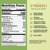 Struesli Savory & Seed Organic Granola, Nut, Grain & Gluten Free, Healthy Snacks with Pumpkin, Sunflower & Chia Seeds, Hemp Hearts, Flax, Tiger Nuts