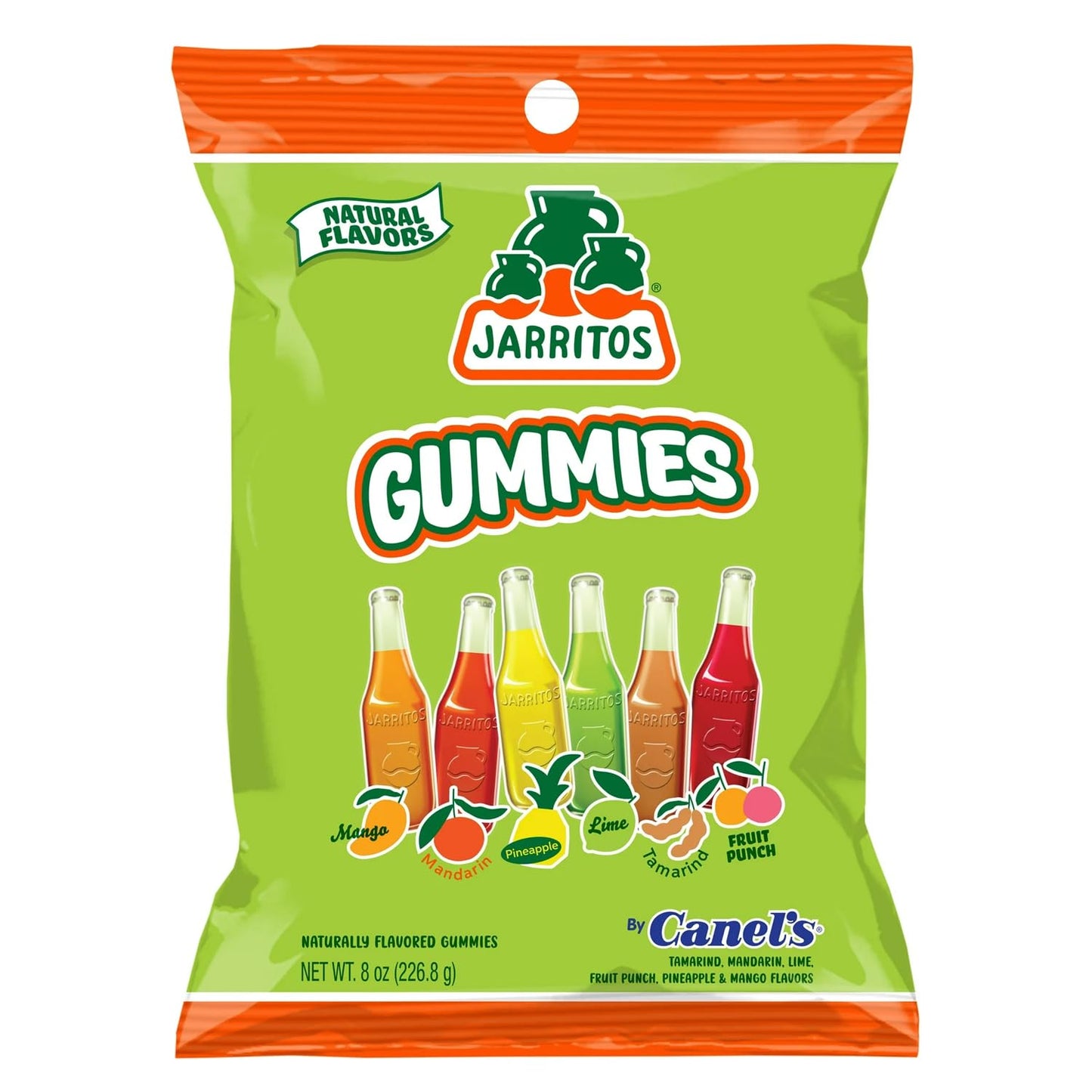 Jarritos Gummies Candy - Single 8oz Bag of Sweet Mexican Gummy Candies with Mixed Natural Flavors - 6 Fruity Flavors - Sweet & Chewy Vegan Gummy Snack