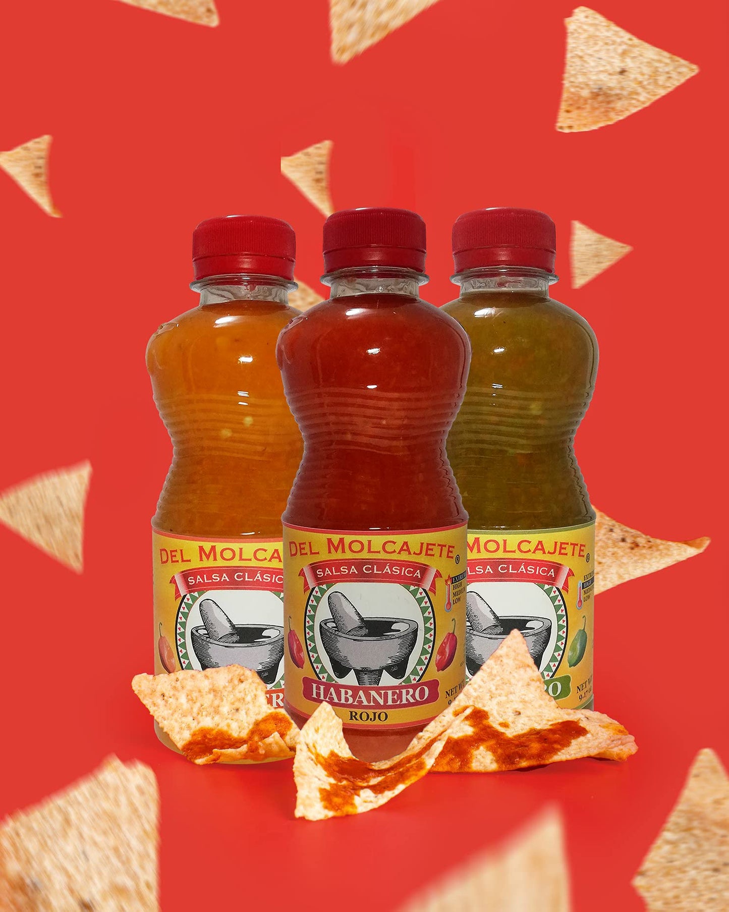 Del Molcajete Habanero Verde Salsa Clasica 12-pack