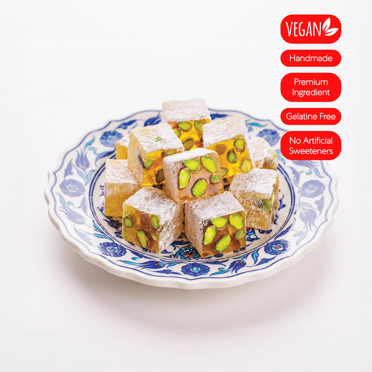 HazerBaba Finest Premium Turkish Delight Pistachio Candy, 7oz (Pack of 1)