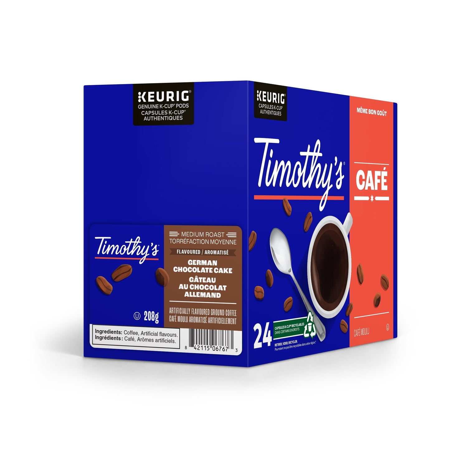 Timothy's World Coffee German Chocolate Cake K-cup for Keurig Brewers, 96 Count