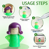 HORNO Angry Mama Microwave Oven Steam Cleaner and Disinfects With Vinegar and Water for Kitchens (Green)