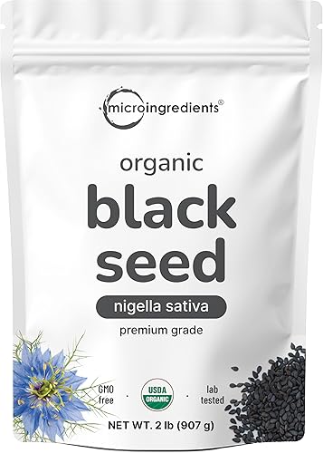 Organic Black Cumin Seed (Nigella Sativa), 2lbs | Premium Grade Whole Black Seed from Egypt | Great for Baking, Seasoning, and Cooking | Additive