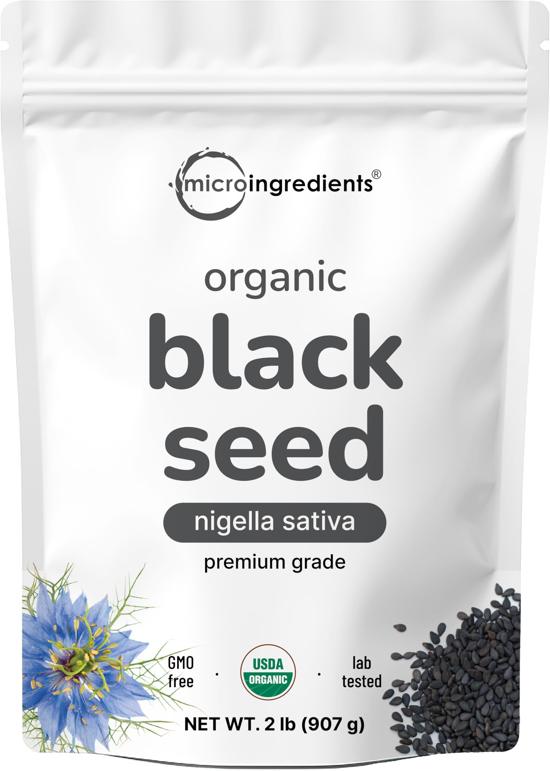 Organic Black Cumin Seed (Nigella Sativa), 2lbs | Premium Grade Whole Black Seed from Egypt | Great for Baking, Seasoning, and Cooking | Additive