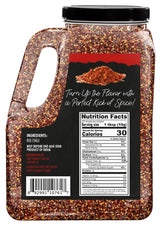 Crushed Red Pepper Flakes 4 LB Bulk Jar (64 Oz) - All Natural, Pure, Chilli Flakes Hot Pepper, Great on Pasta and Pizza by Spicy World - Can Also Be