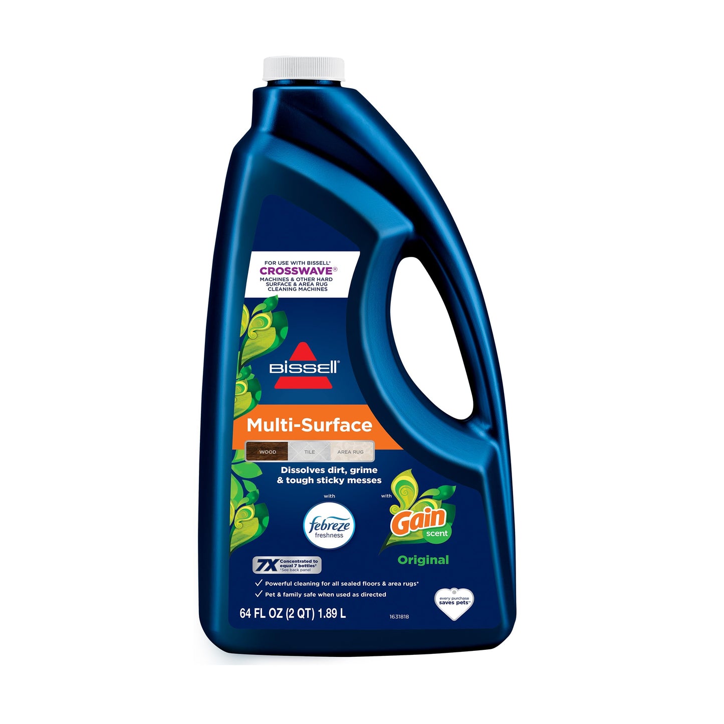 Bissell® Multi-Surface with Febreze + Gain, 34451, 64 oz, Safe of Sealed Hard Floors and Area Rugs, Dissolves Dirt, Grime, and Tough Sticky Messes