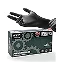 PACIFIC PPE 6-mil Heavy Duty Black Nitrile Gloves, Chemical Resistant, Food Safe, Latex Free Disposable Gloves for Mechanic, Cooking, and Cleaning