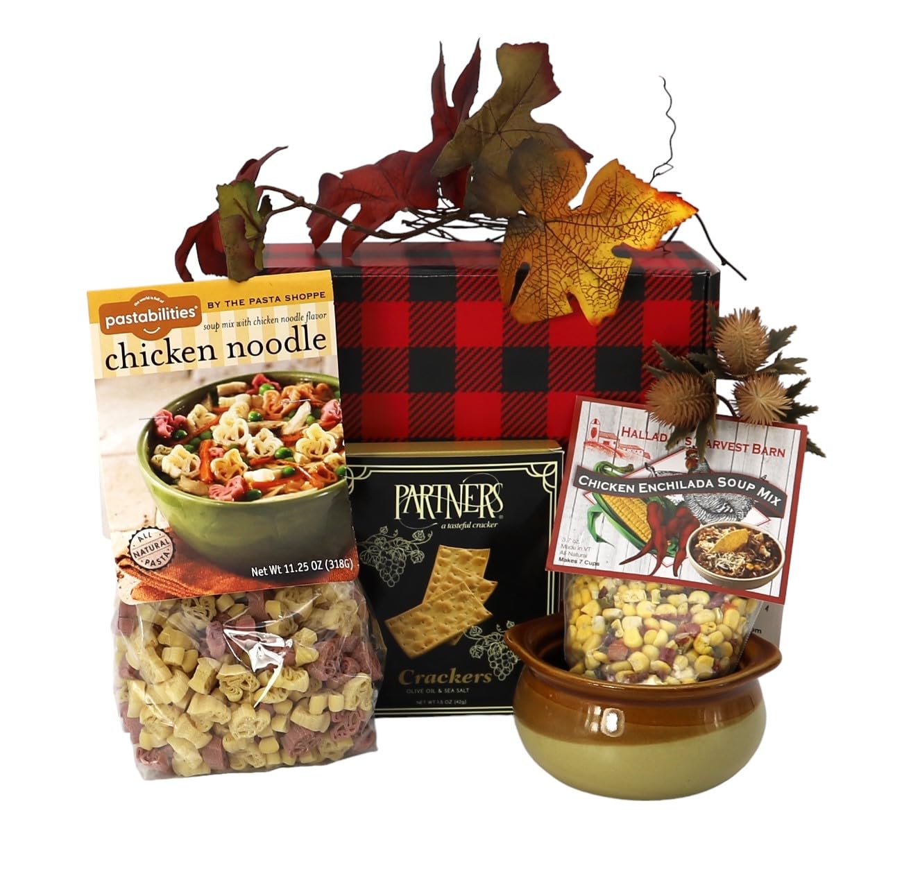 Gift Basket Village Get Well Soon Soup Gift Box - Birthday Gifts for Women, Chicken Noodle Soup & Enchilada Mix, Crackers, Perfect Get Well Gifts