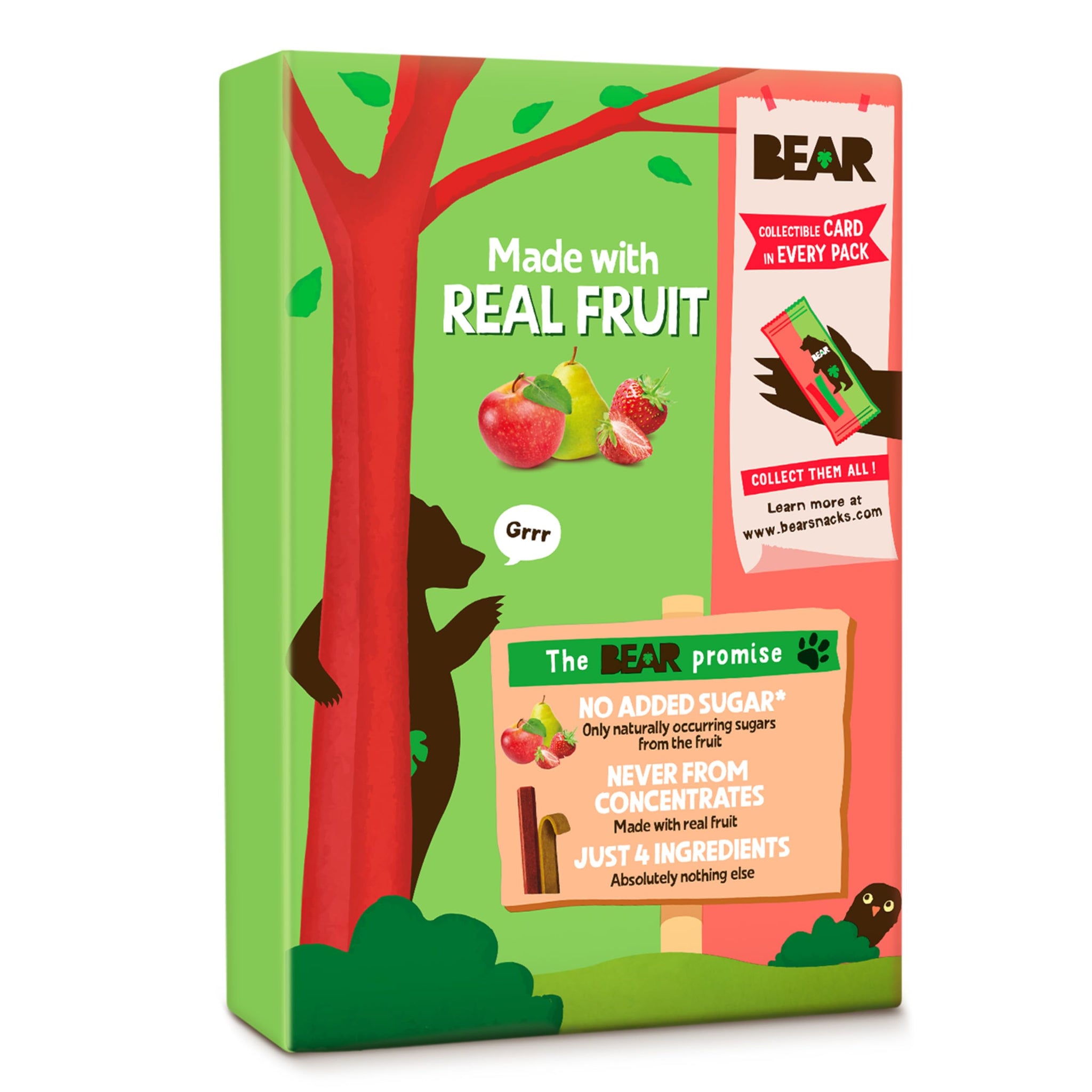Bear, Fruit Splits Strawberry Apple, 3.5 Ounce