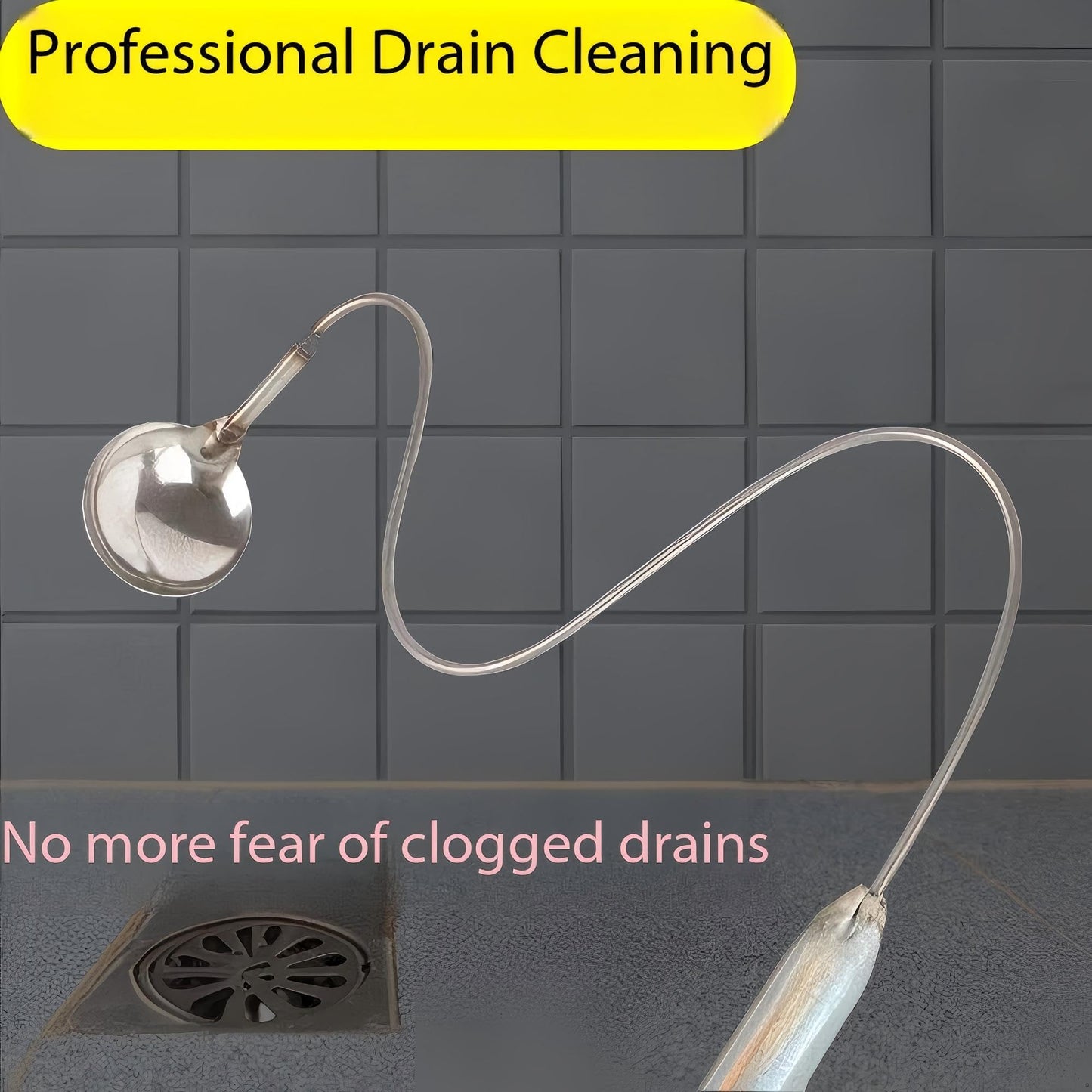 2Pcs Hard Limescale & Solid Blockage Remover - Flexible Drain Snake for Stubborn Clogs in Kitchen Sink, Bathroom, Shower & Water Heater Pipes