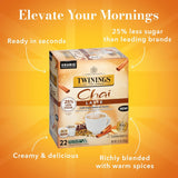 Twinings Chai Latte Black Tea Single Serve K-Cup Pods for Keurig, 22 Count (Pack of 2) Creamy, Slightly Sweet, Less Sugar, Caffeinated, Enjoy Hot or